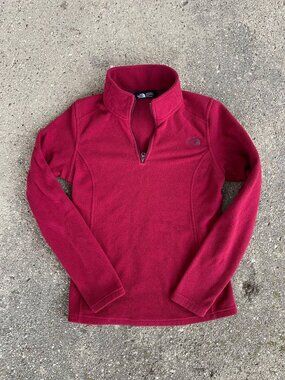 The North Face Fleece 1/4 Zip Pullover Burgundy Red Womens XS Gorpcore Normcore